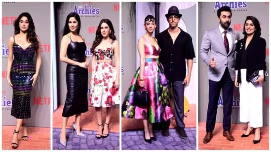 Katrina Kaif, Hrithik Roshan, Madhuri Dixit stun in black; Ranbir Kapoor, Ranveer Singh grace The Archies premiere