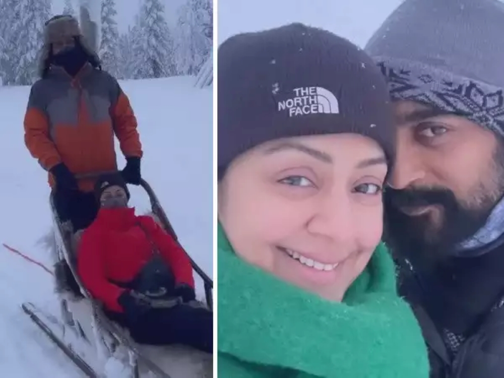 Suriya and Jyotika savor a romantic getaway amidst Finland’s snowy beauty
