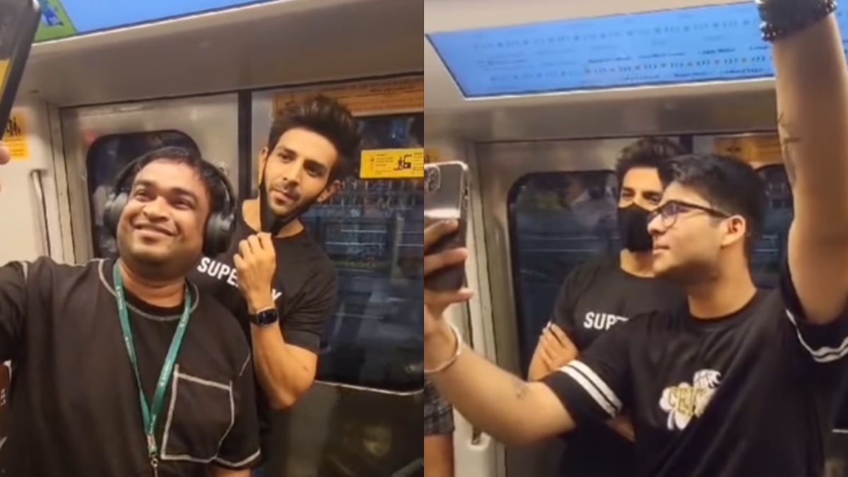 Kartik Aaryan rides metro to  beat Mumbai traffic, meet fans