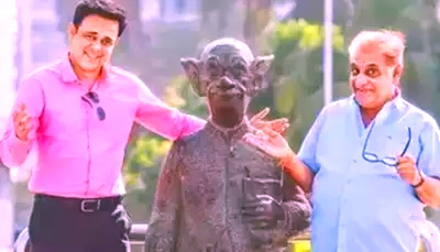 Wagle Ki Duniya Stars Visite RK Laxman Statue For Celebrating 1000 Episodes