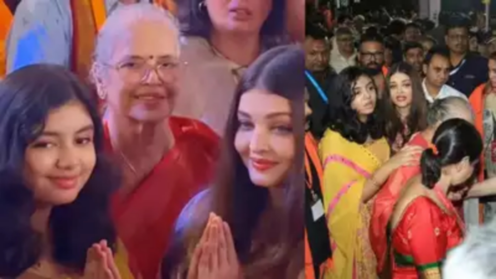 Aishwarya Rai, Aaradhya, and Vrinda Rai celebrate Ganesh Chaturthi at GSB Mandal